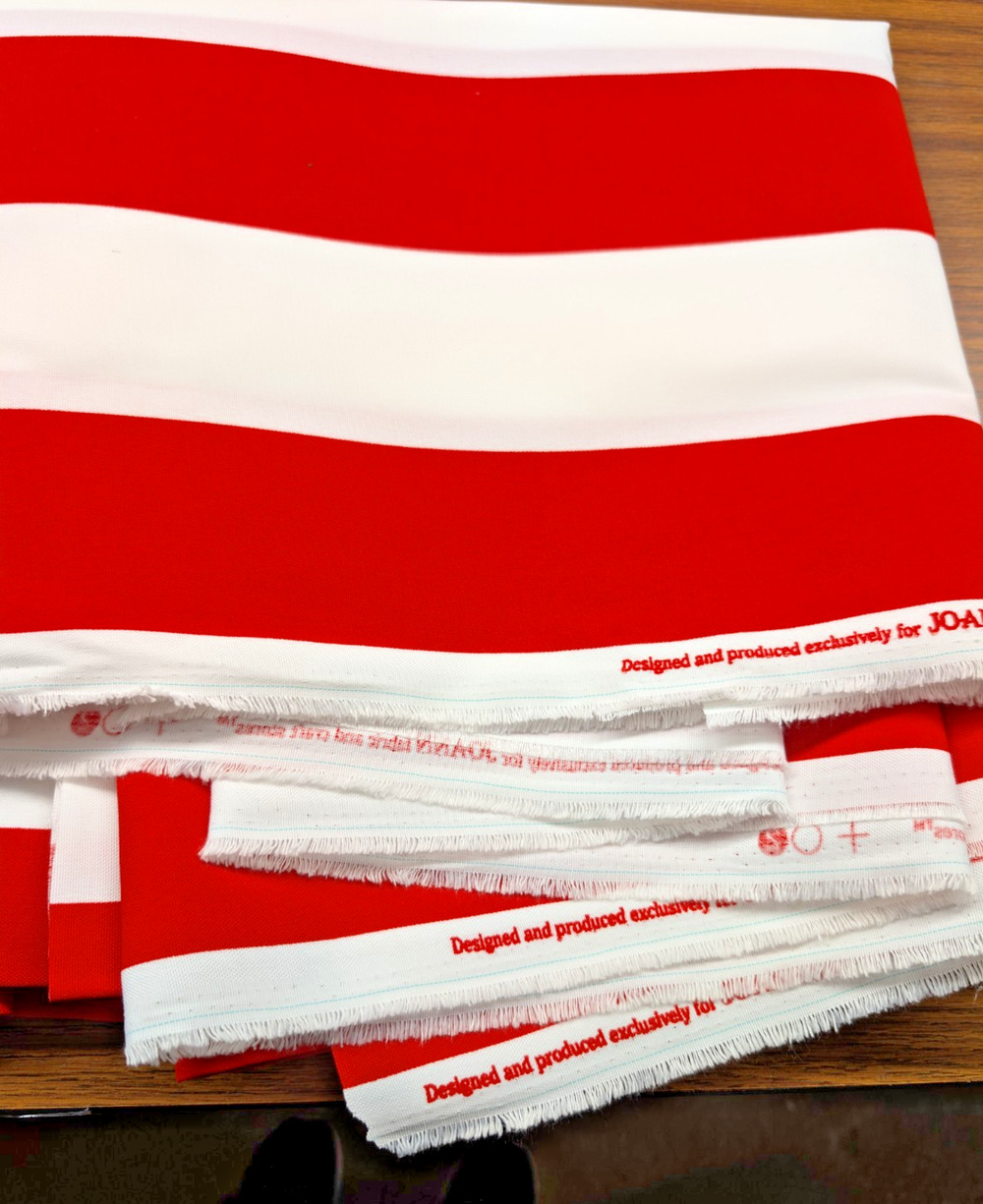 JoAnn Wide Red White Stripe Cotton Fabric Outdoor 54" Wide 3.5 yds 4th of July